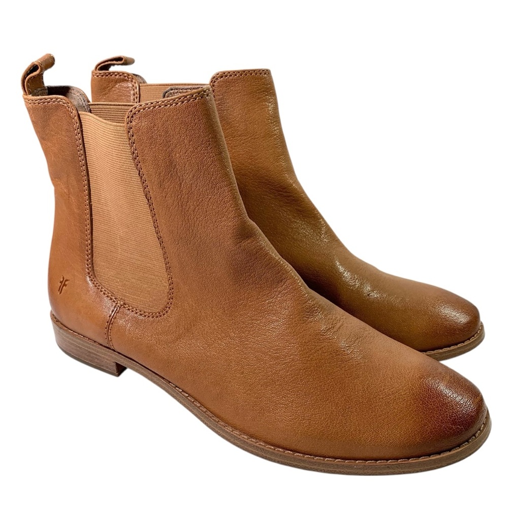 Frye Tan Leather Chelsea Ankle Boots